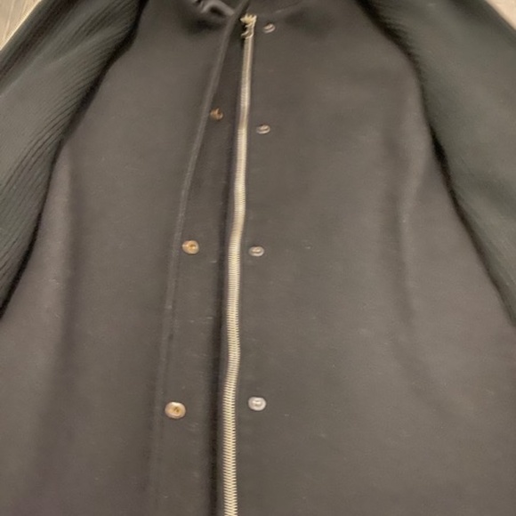 Sandro Kolia Ribbed Overlay Wool Blend Coat Size 6 - Picture 8 of 16